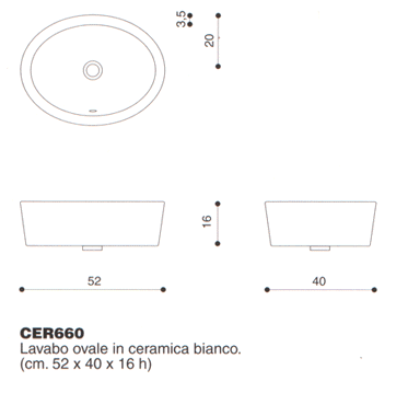Lavabo Agape Dimensioni