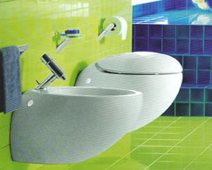 Sanitarios, Inodoros, piso - Sanitarios montados de baño