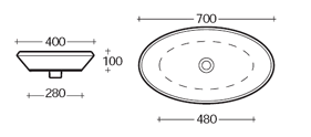 Lavabo Oval de Art Ceram