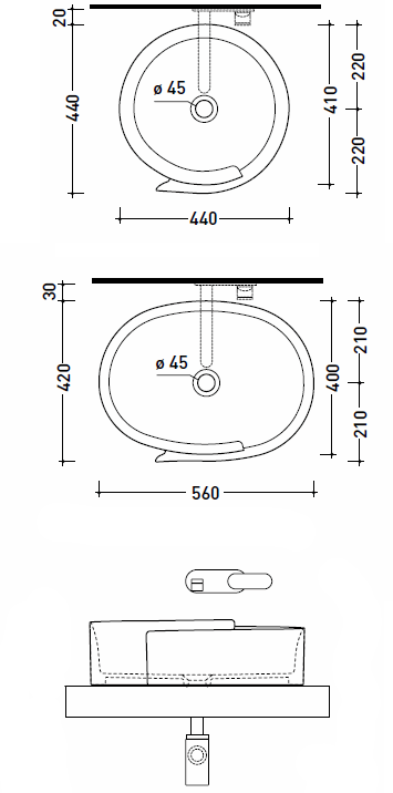 Flaminia Roll Bathroom Basins
